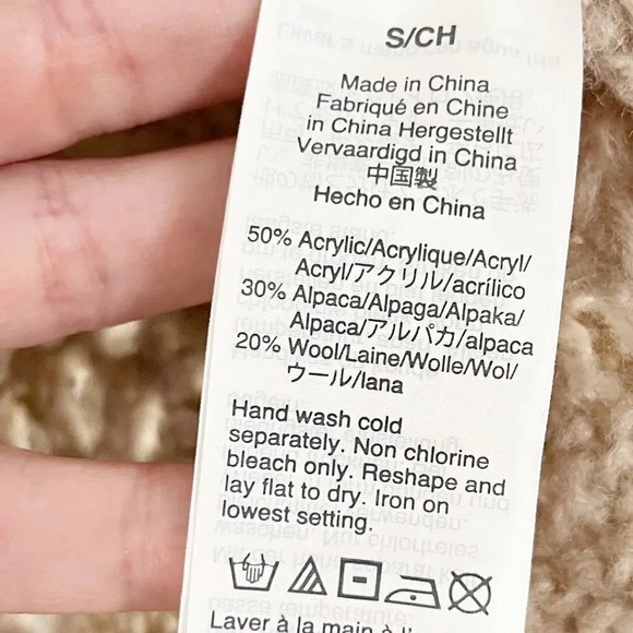 Madewell Beige Colored Open Weave Alpaca & Wool Blend Sweater Women's Size Small - Picture 6 of 6